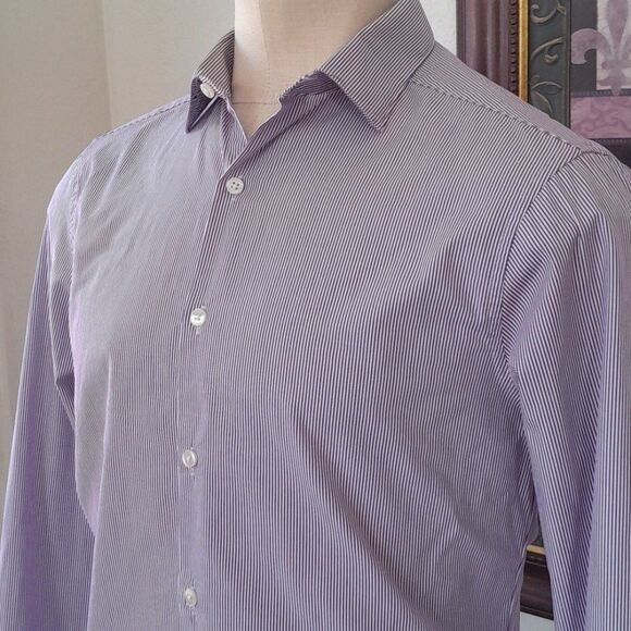 DKNY, Slim fit Stripe, Cotton Button down Shirt - Picture 1 of 12